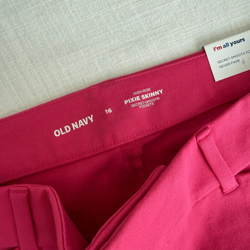 Old Navy High-Rise Pixie Skinny Ankle Pants 16 Hot Pink 737472-14-1 New - Picture 5 of 5